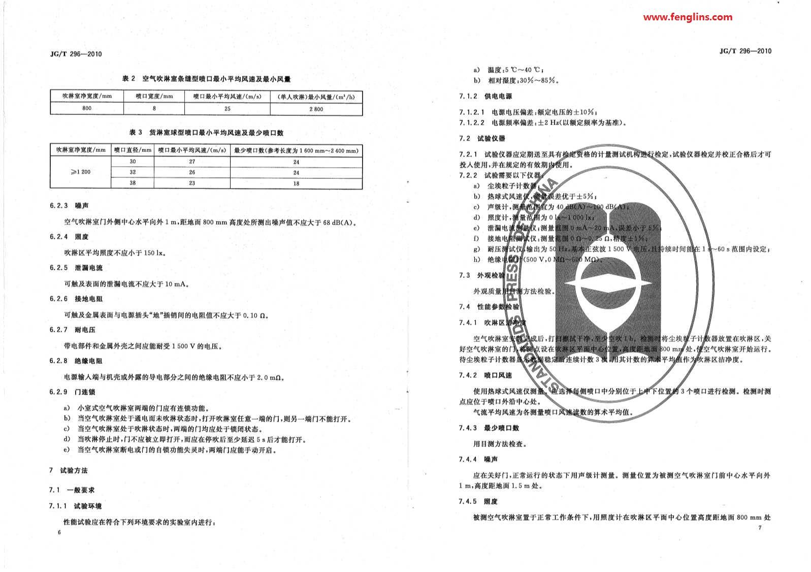 JG∕T 296-2010空氣吹淋室標準（風(fēng)淋室行業(yè)規(guī)范）